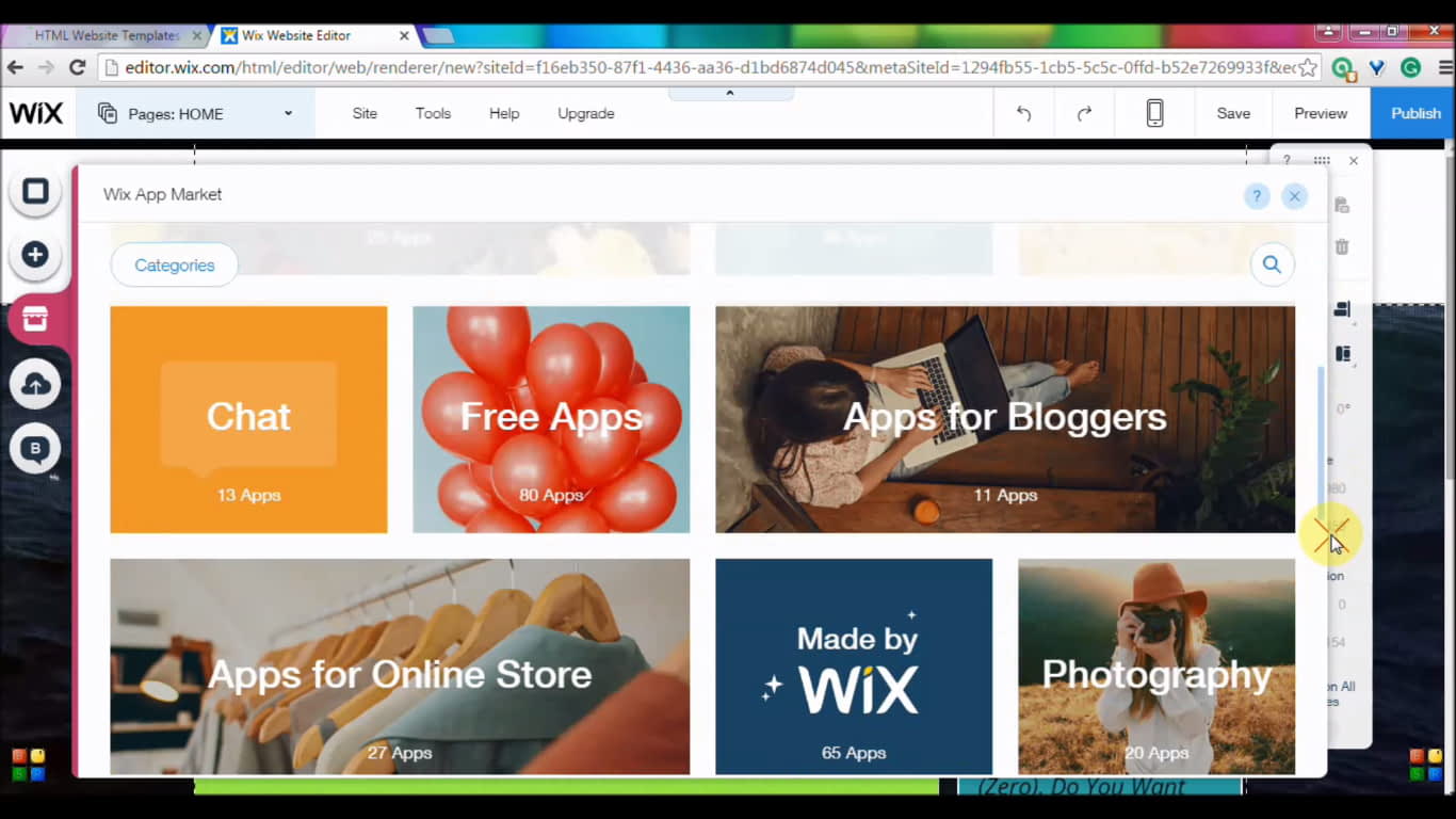 Wix App Market Popular Apps like chat system, online shop, blog, photography, business, online marketing and more