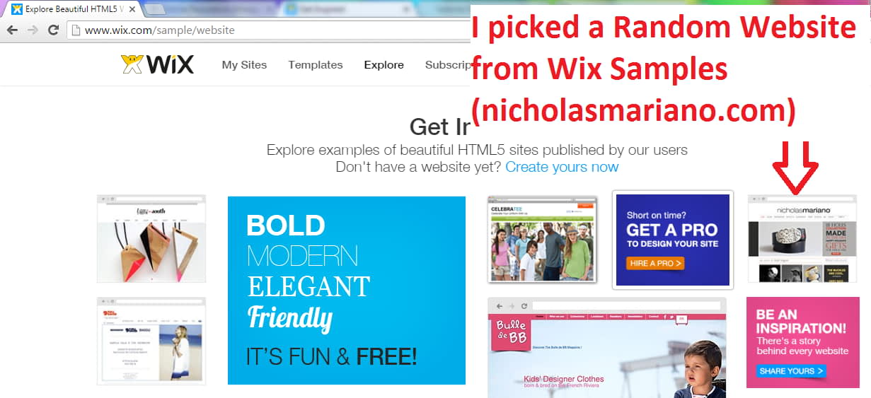Wix Sample Website created by wix user