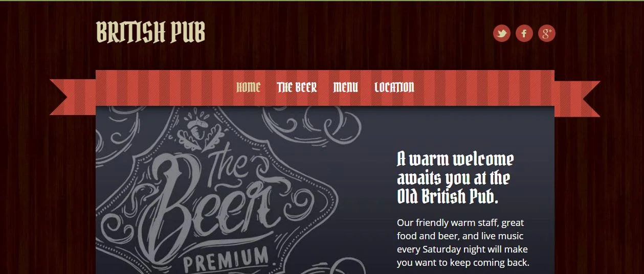GoDaddy Theme example for pub