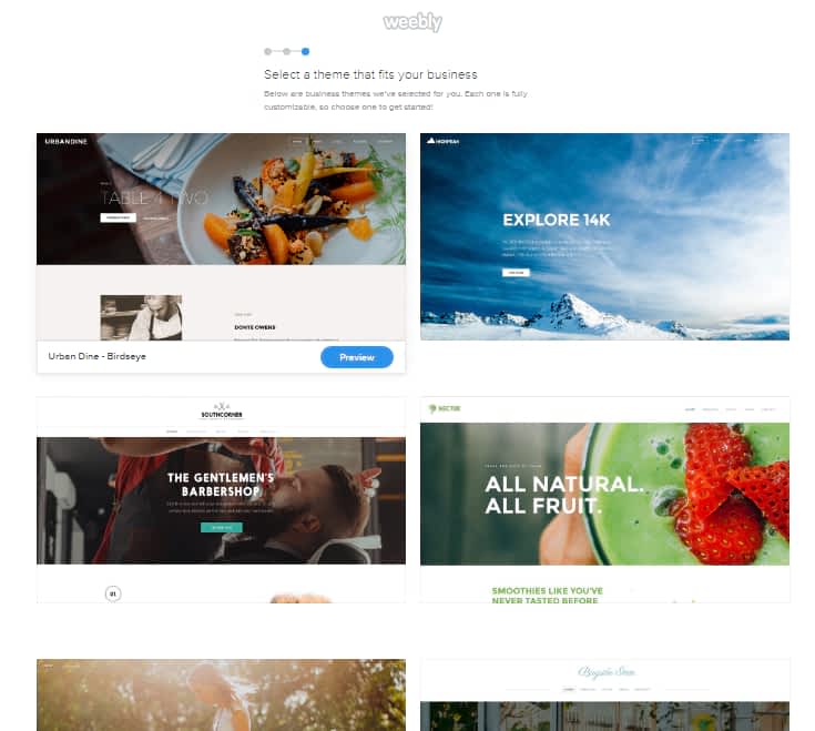 Weebly themes collection