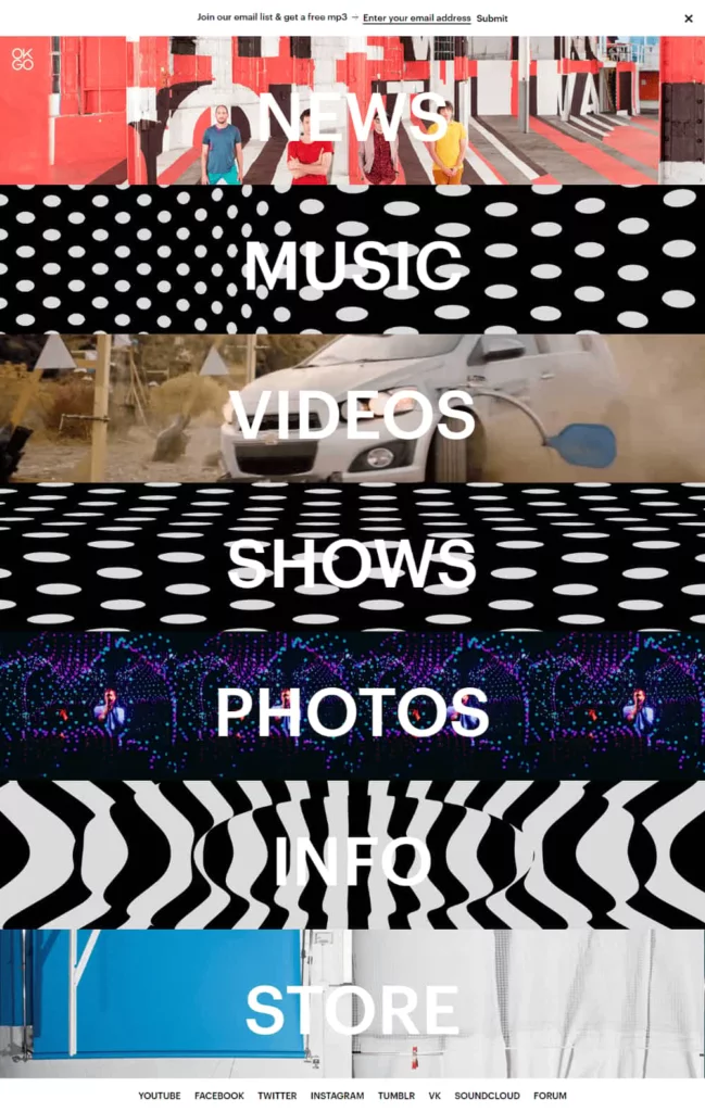 Best rock band website Okgo