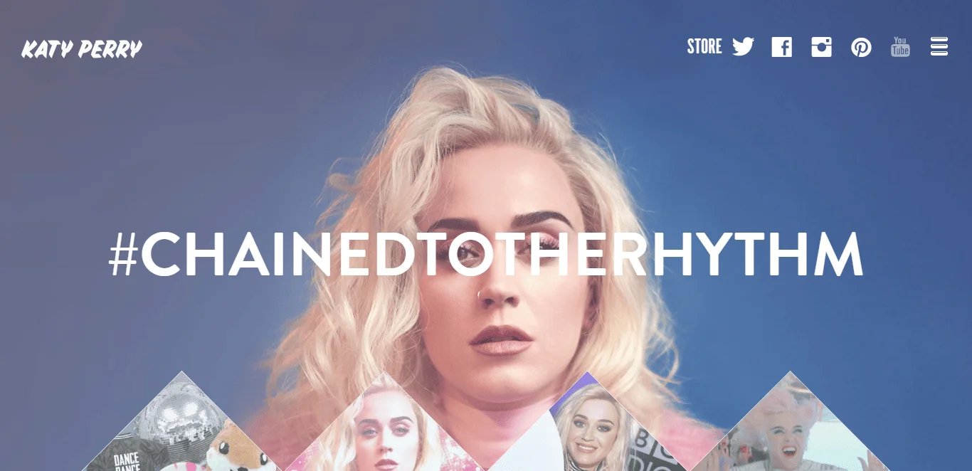 Musician Katy Perry created her website