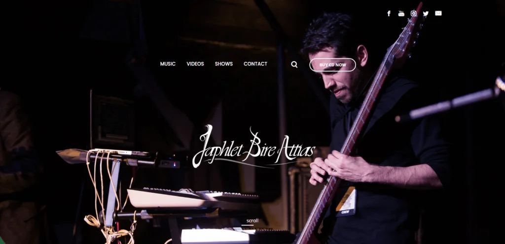 Musician japhletba website homepage