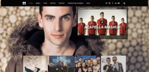 musician tompkins music website front page screenshot