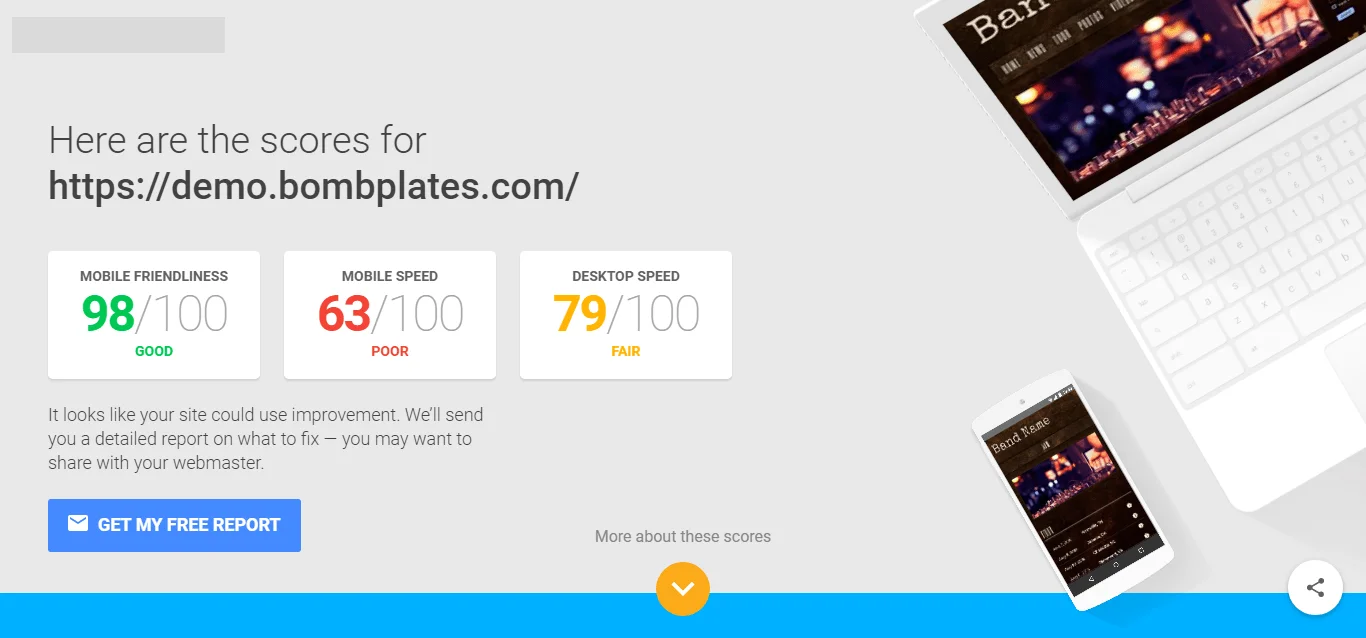 BombPlates templates Speed test result showed it load slow