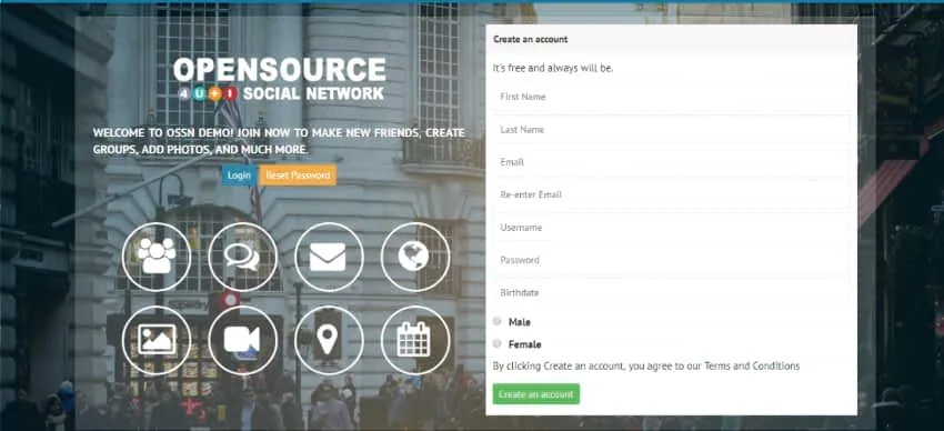 social network website demo