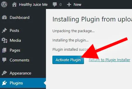 activate wordpress website builder plugin