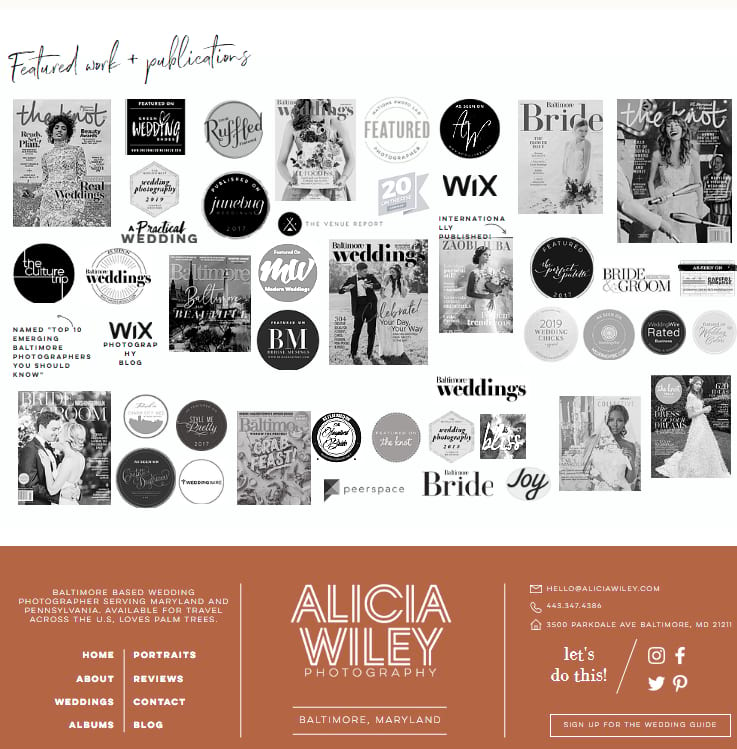 Alicia Wiley Photography Website