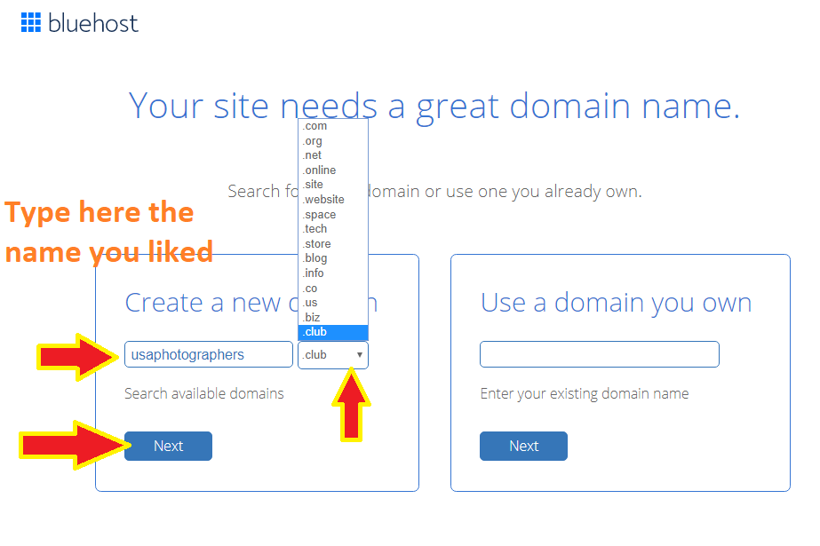 Create a domain name for your social networking website like facebook