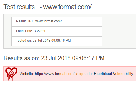 Format website security test