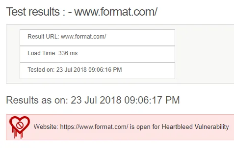 Format website security test