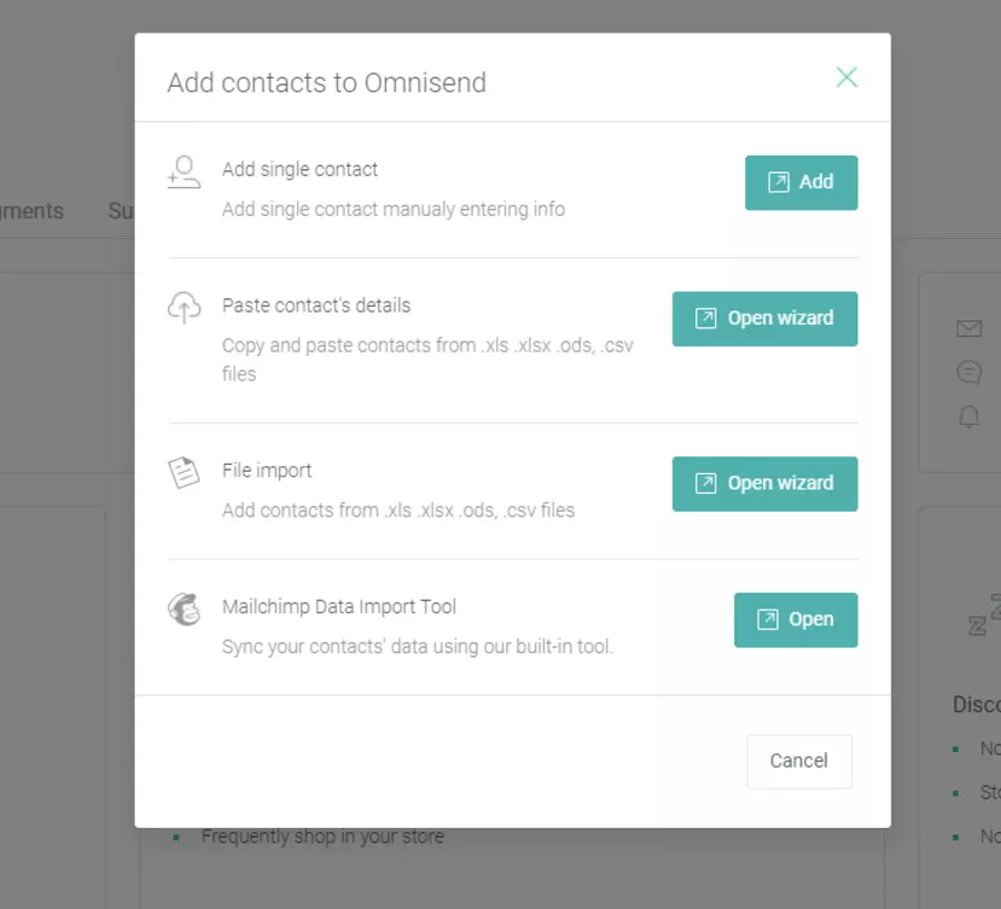 Omnisend Adding Contacts