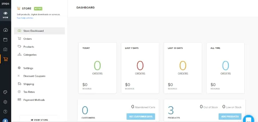 Pixpa store