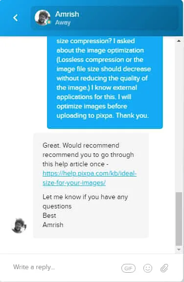 Pixpa support - Quick & highly informative