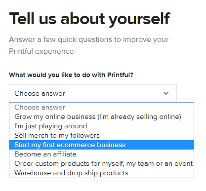 Select start my first eCommerce business