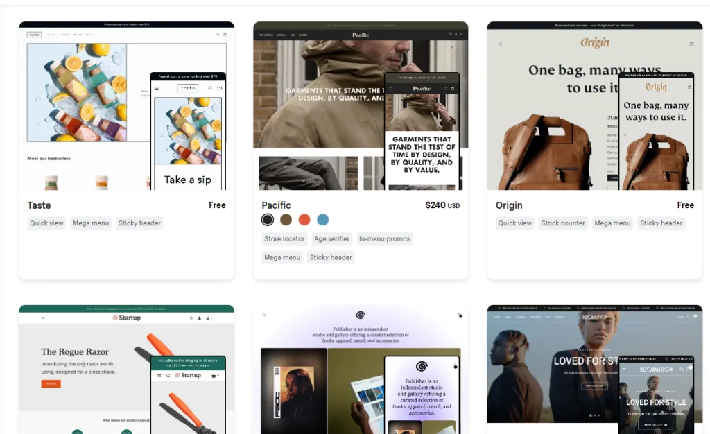 Shopify themes