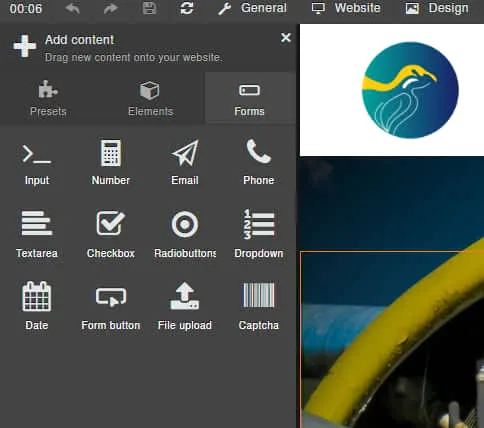 Sitejet form features