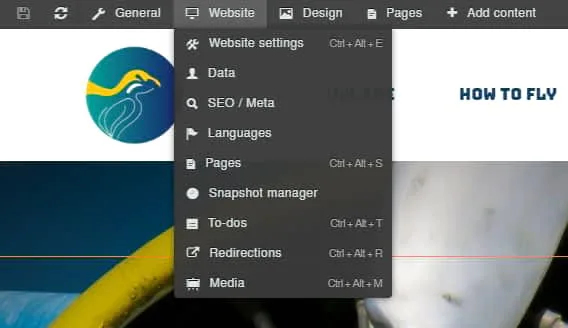 Sitejet main settings