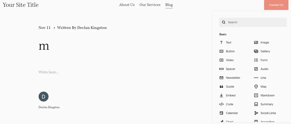 Squarespace blog