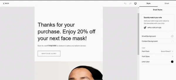 Squarespace Vs MailChimp Squarespace editor