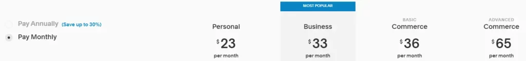 Squarepace monthly plan