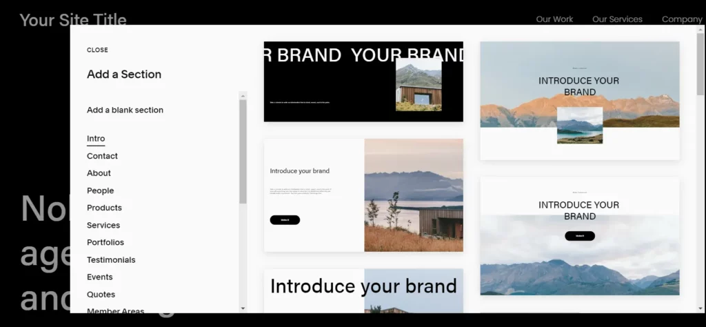 Squarespace Sections