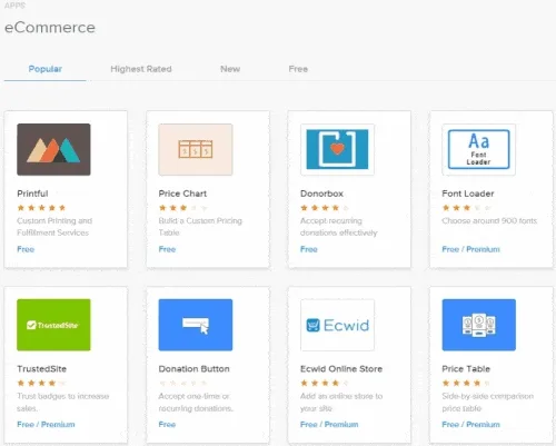 Weebly ecommerce apps