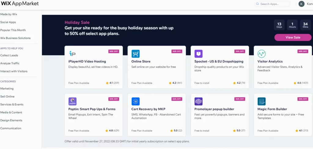 WiX App Market