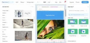 Wix Website builder editor in ADI mode settings