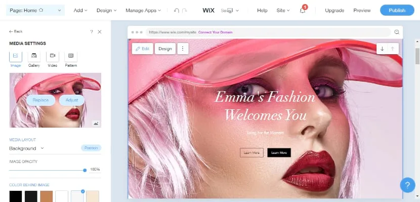 Wix website builder editor block based