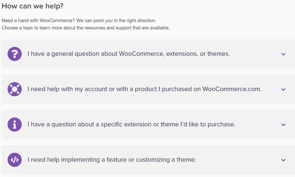 WooCommerce support