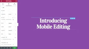WordPress Mobile Editor using Elementor website builder free plugin