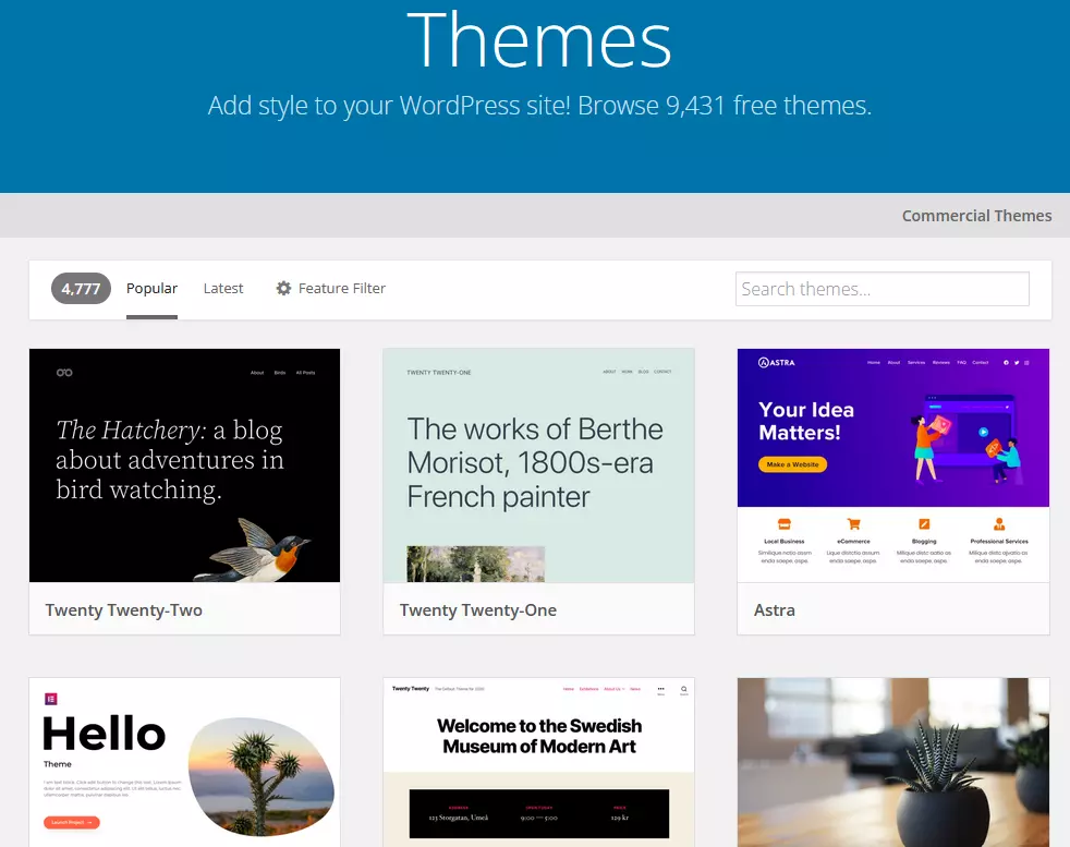 Wordpress.org themes