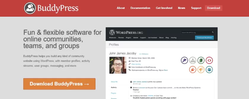 BuddyPress Plugin for social communication Screenshot
