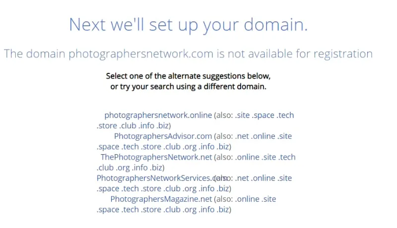 domain name is not available