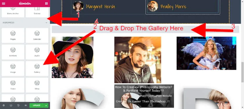 drag and drop the gallery
