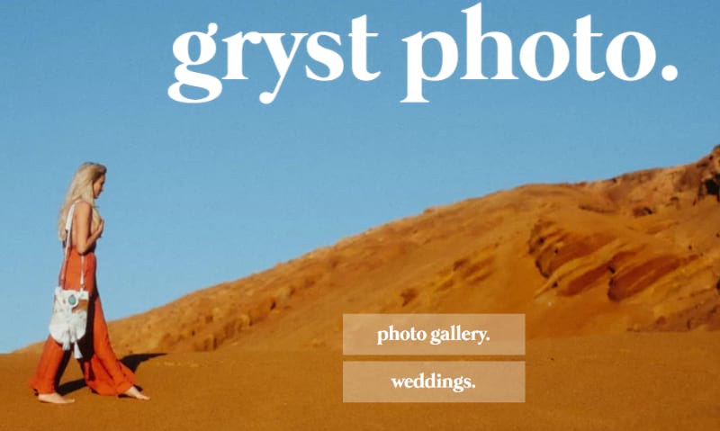 photography website Gryst Photo