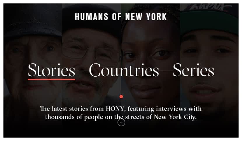 photography website example humans of newyork by Brandon Stanton