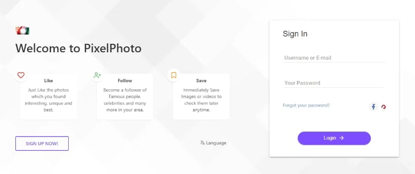 PixelPhoto Community screenshot