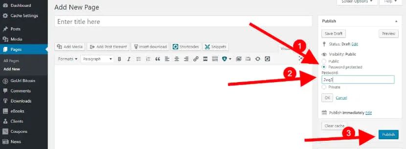 protect page with password